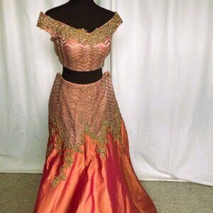 Rustic Orange Lehenga Set